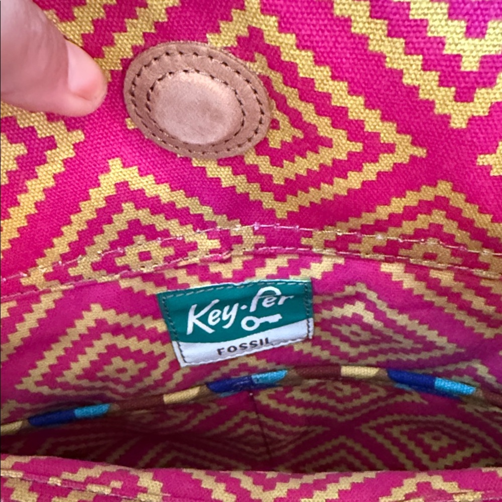 Fossil Womens Multi Color Elephant Key-Per Crossbody Bag - Picture 8 of 8